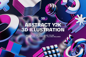 Abstract Y2K Icon 3D Illustration