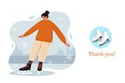 Winter Ice Skating Vector Collection, a Person Illustration by Olga Bonitas (Thumbnail 7 of 7)