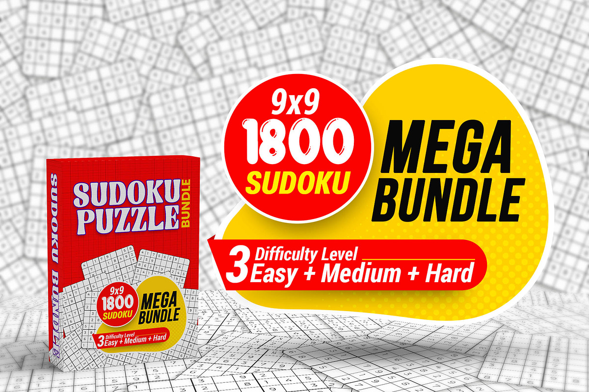Sudoku Puzzle Bundle 1800 Sudoku, a Card Template by Graphic Template (Photo 2 of 3)