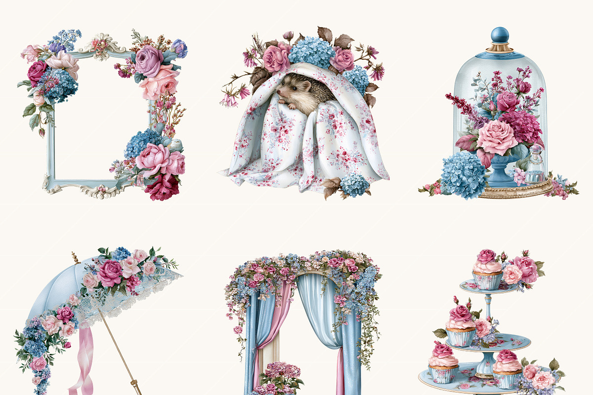Romantic Cottagecore Clipart Bundle, a Decorative Illustration by BusyDaydesign (Photo 2 of 9)