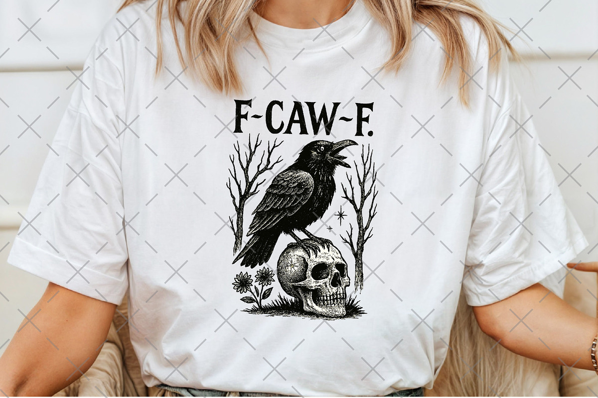 F-Caw-F PNG, Funny Raven Design, an Illustration by Craft Nest (Photo 2 of 5)