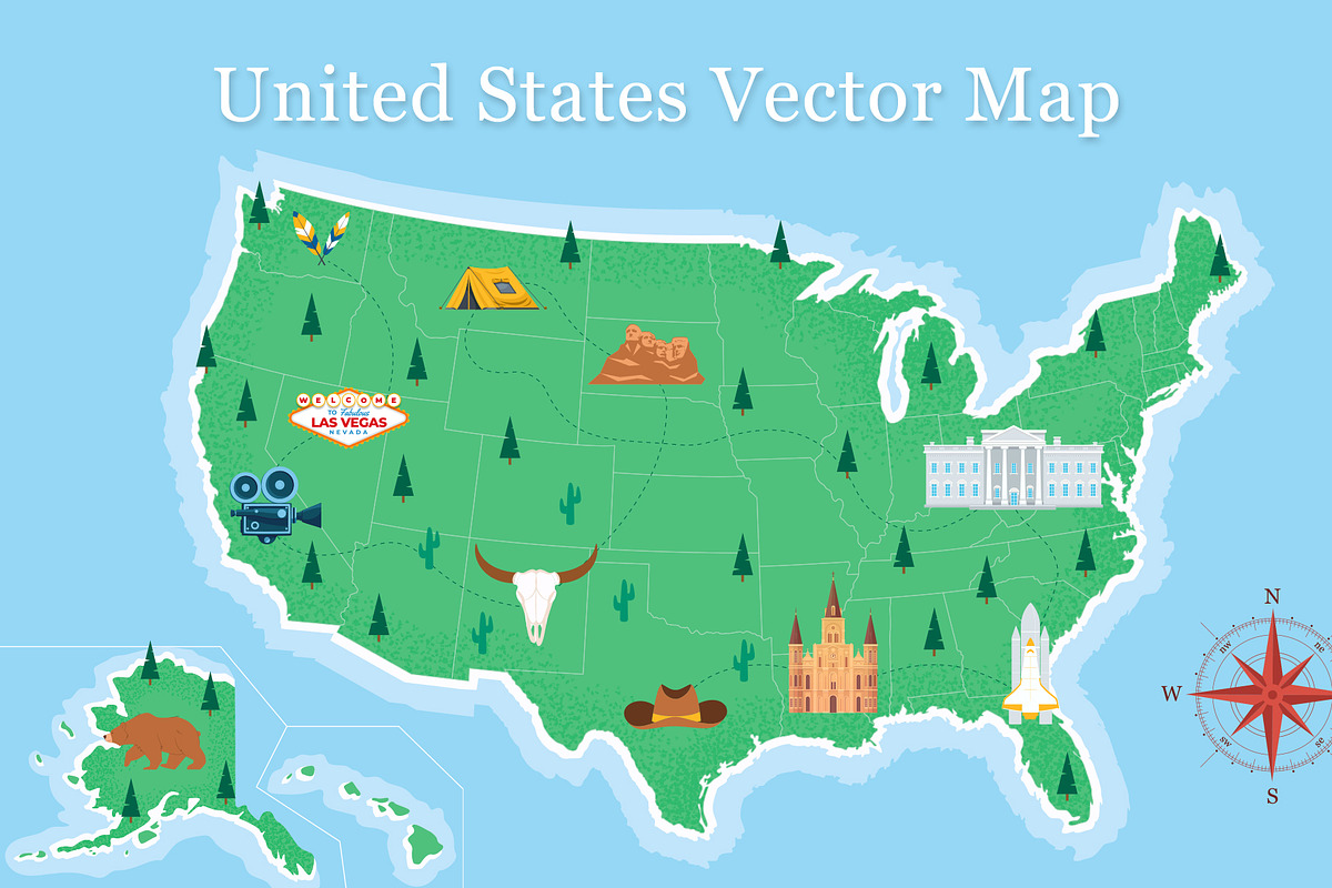 United States Vector Map – Editable, an Object Graphic by GraphicCo (Photo 1 of 5)