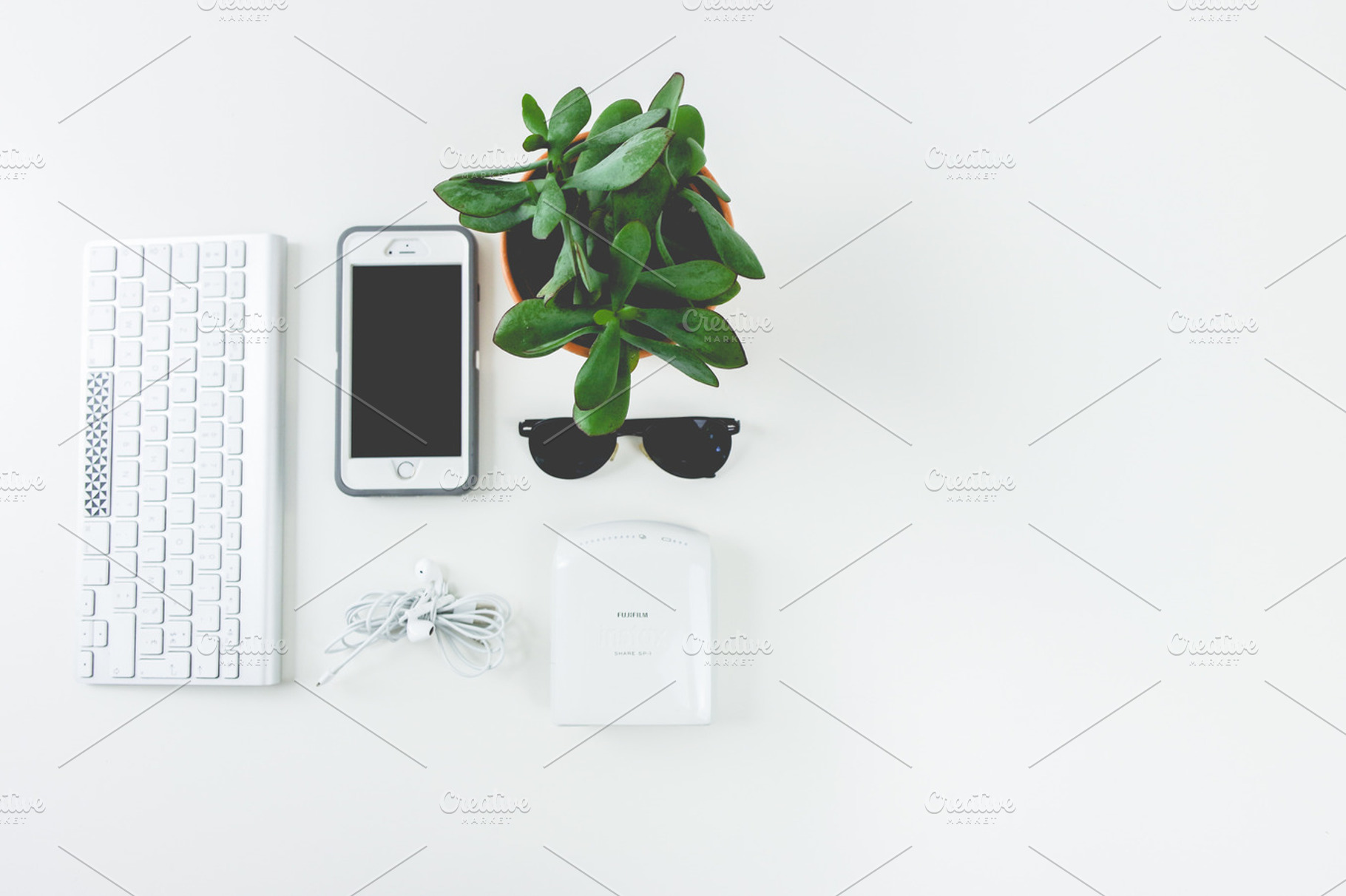 Flatlay Minimalist Geek Desk, a Technology Photo by very simple photos