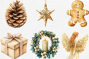 Watercolor Neutral Christmas Clipart, an Illustration by Black Bird Studio (Thumbnail 6 of 6)