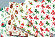 Watercolor Christmas Holiday, a Pattern Graphic by Fine Purple Elephant (Thumbnail 3 of 5)