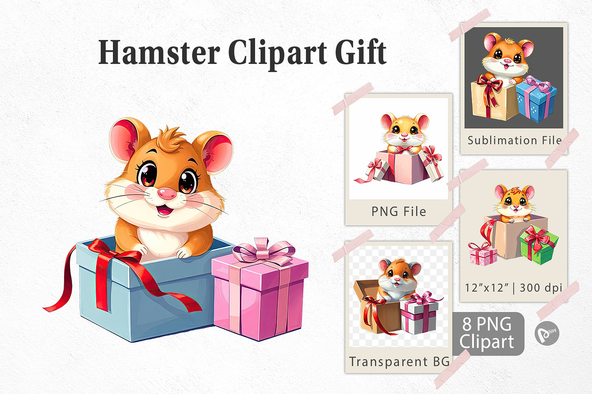 Hamster Clipart Gift, a Graphic by Artnoy (Photo 1 of 5)