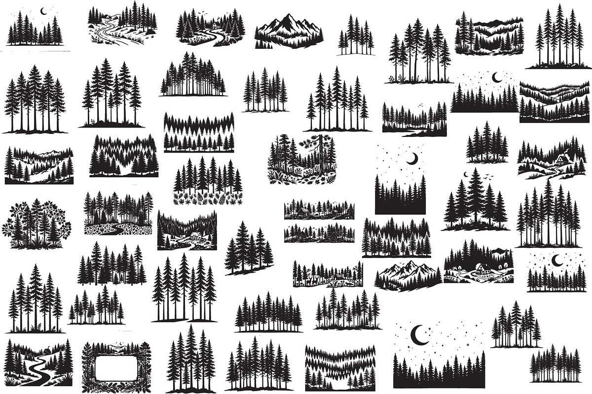 Majestic Pine Trees SVG, a Finance Illustration by Amazin_art (Photo 1 of 32)