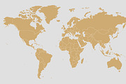 8x Gold World Maps, an Education Illustration by asantosg (Thumbnail 8 of 8)