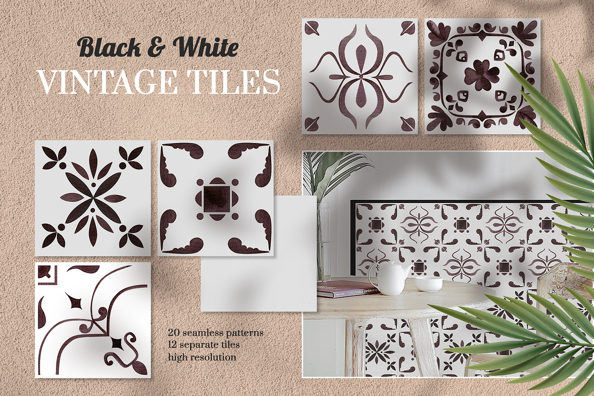 Vintage Tile Collection, a Pattern Graphic by Kate Galunga Artstore (Photo 1 of 8)