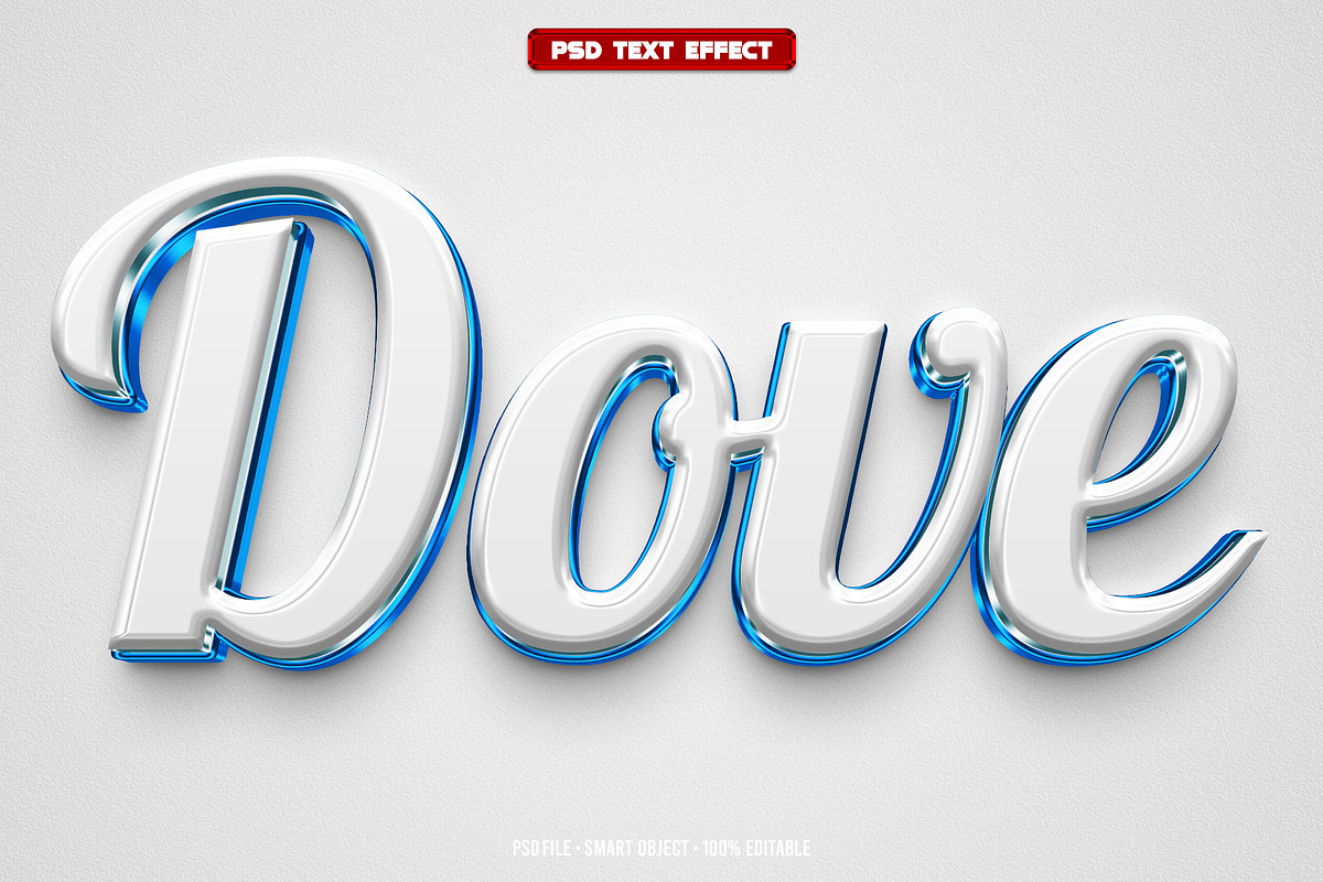 Dove 3D editable text effect, a Layer Style Add-On by Hello Muh