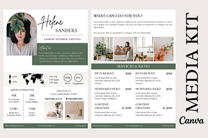 2 Page Elegant Influencer Media Kit