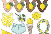 Lemon Clipart, a Food Illustration by GlamArtZhanna (Thumbnail 3 of 5)