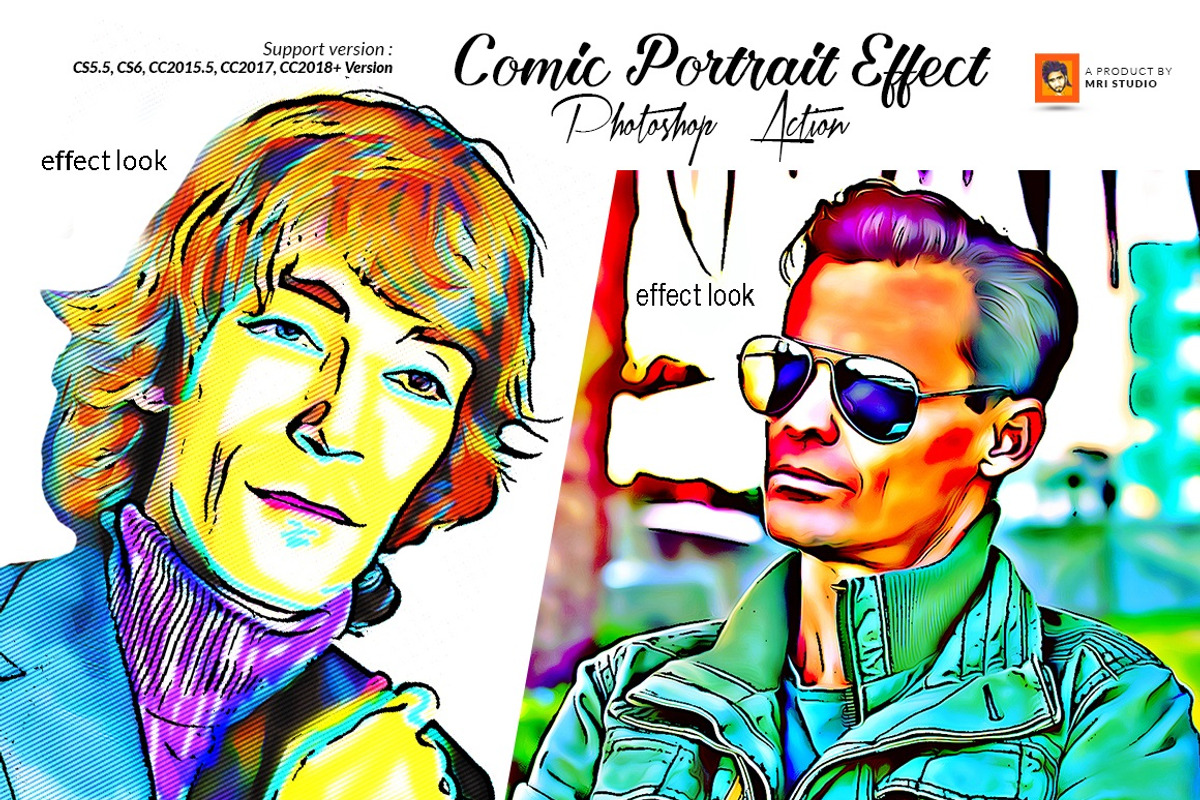 Comic Portrait Effect, a Brushes & More by MRI STUDIO (Photo 1 of 15)