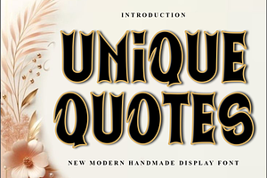 Unique Quotes, a Script Font by FreshTypeINK
