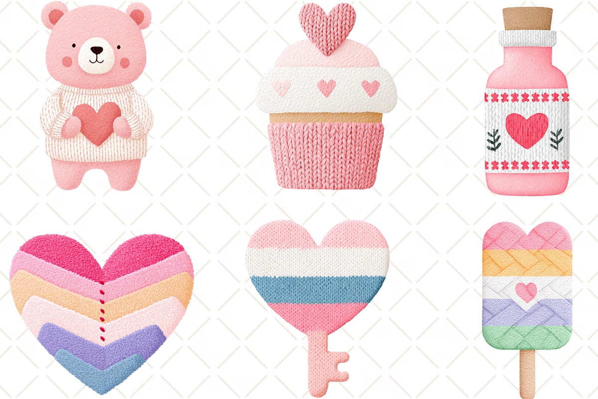 Faux Yarn Valentine Sublimation, an Illustration by Black Bird Studio (Photo 4 of 6)