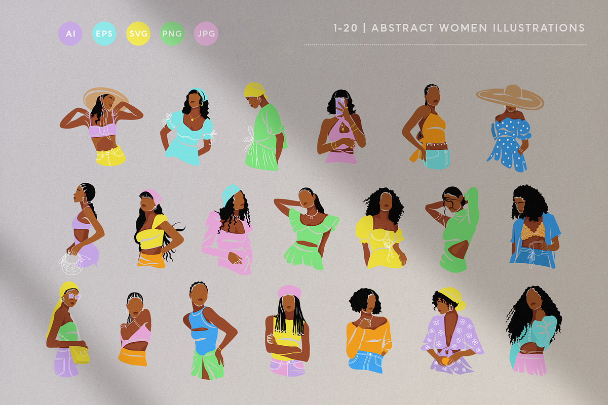 Abstract Women Bundle, a Person Illustration by TiriCo (Photo 5 of 5)