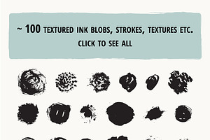 Set Of 21 Ink Brushes For AI.