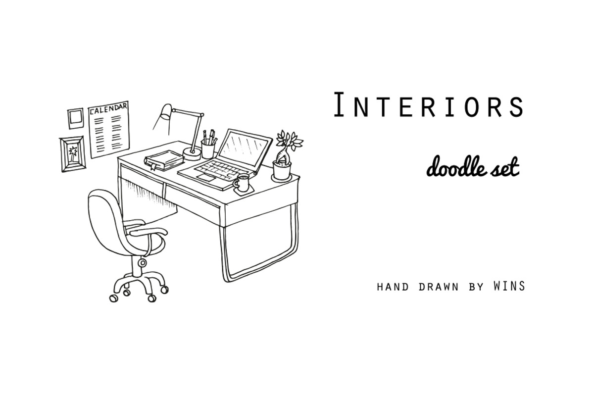 Interiors. EPS - JPEG - PNG, a Decorative Illustration by WINS Doodle shop (Photo 1 of 5)