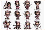 Whimsical Christmas Girl Clipart, an Illustration by Sublimation Artist (Thumbnail 3 of 6)