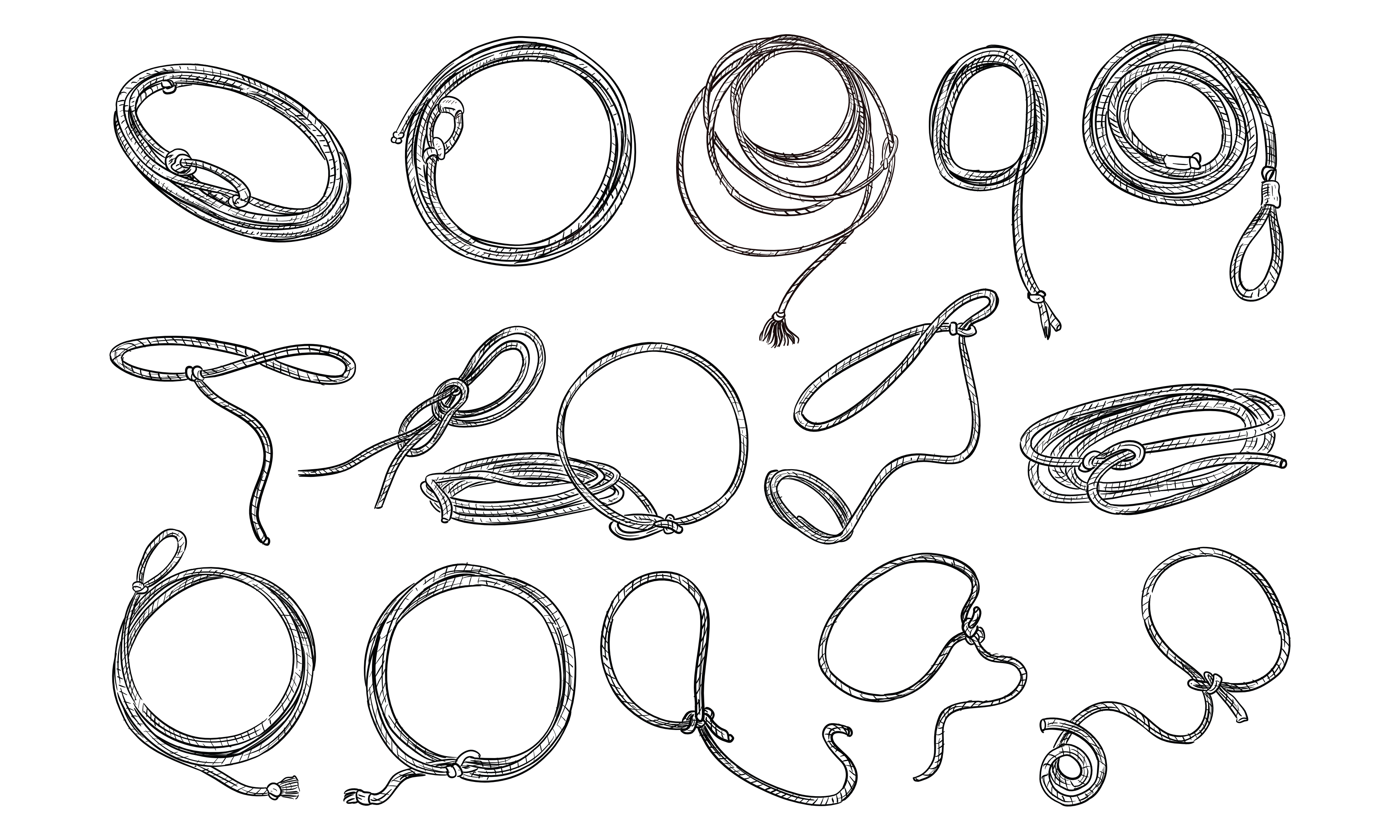 cowboy lasso handdrawn collection, an Object Graphic by nikagraphic