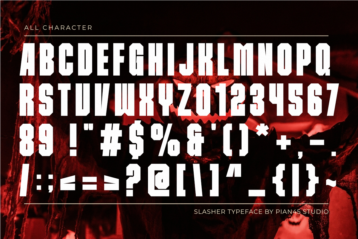 Slasher - Heavy Sans Display Font, a Sans Serif Font by Pian45 Studio (Photo 6 of 8)