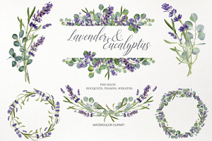 Watercolor Eucalyptus & Lavender