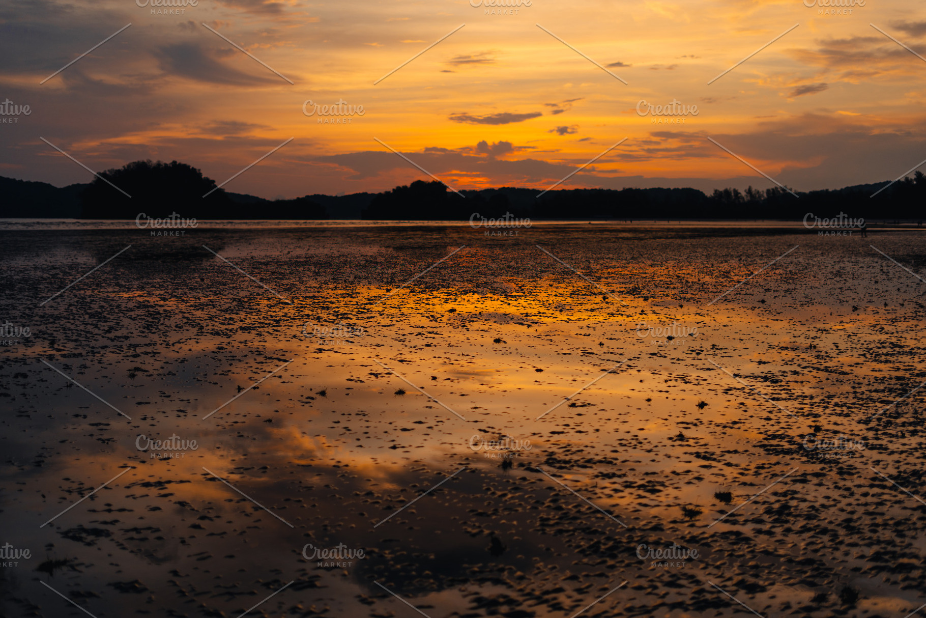 Calm beach and sky at dusk, a Nature Photo by Art Rachen