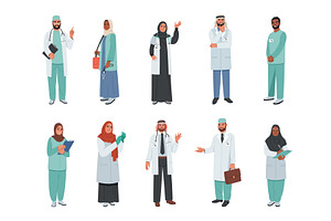Muslim doctors. Middle eastern, a Healthcare Illustration by YummyBuum
