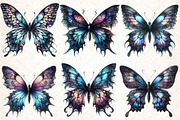 Watercolor Gothic Butterfly Clipart, an Illustration by DreamCafeArt (Thumbnail 2 of 7)
