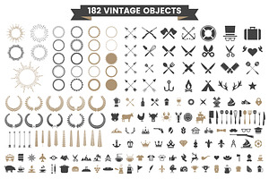 Vintage Badge & Objects Vector Set