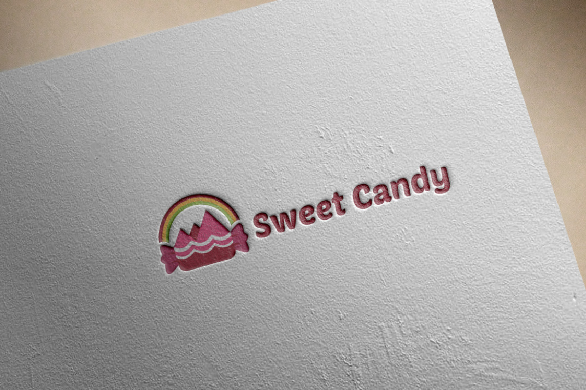 Sweet Candy with Rainbow Logo, a Branding & Logo Template by jongcreative