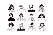 Line art people avatars set, a Person Illustration by Good Studio (Thumbnail 2 of 5)