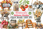 Autumn Garden Clipart, an Illustration by DreamCafeArt (Thumbnail 1 of 7)