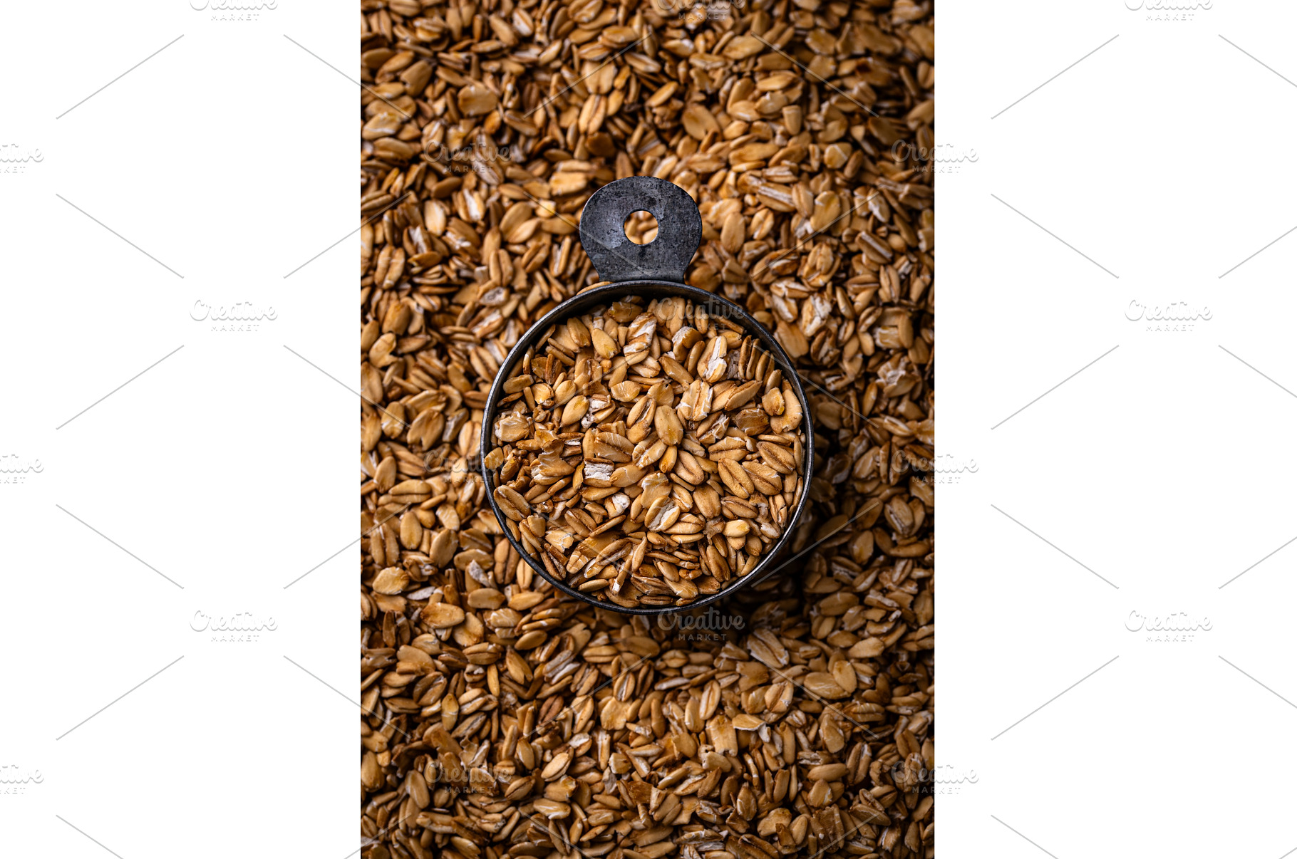 Metal scoop with oat grains, a Food & Drink Photo by Yulia Furman