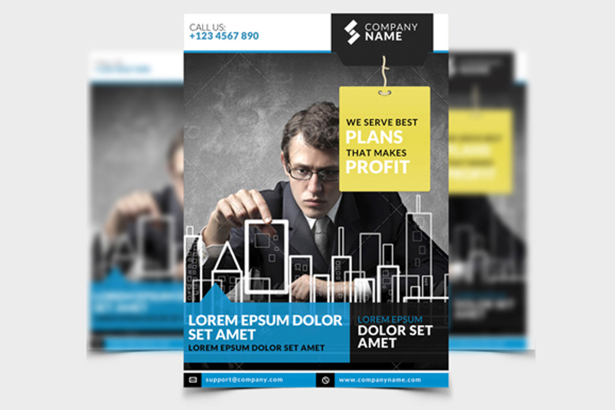 Corporate Flyer / Ad Template 01, a Flyer Template by WonderShop (Photo 2 of 4)