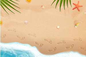 Footprints on sand. Realistic human, an Illustration by Stock-Smart-Start