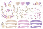 Lavender Floral Heart & Banner, an Illustration by Amanda Ilkov (Thumbnail 4 of 4)