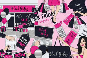 Black Friday Clipart, an Illustration by GlamArtZhanna