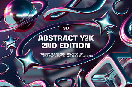 Abstract Y2K Vol 2 3D Illustration, an Object 3D Model by Tempcraft