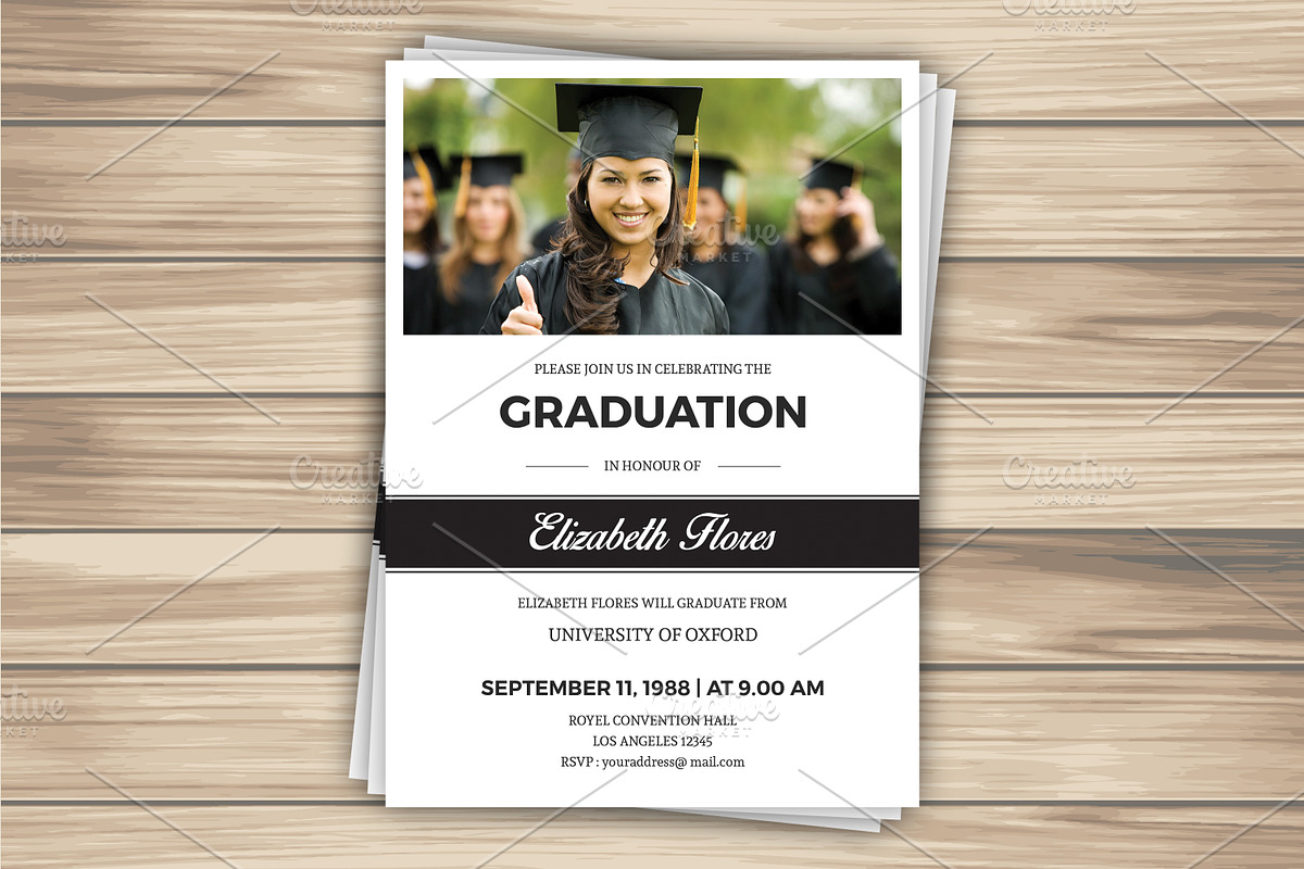 Graduation Announcement Card -V287, a Flyer Template by Template Shop (Photo 2 of 3)