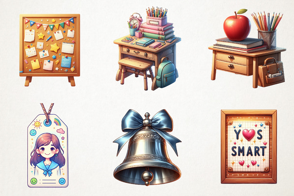 Back To School Classroom Clipart, an Illustration by RobertsArt (Photo 6 of 7)