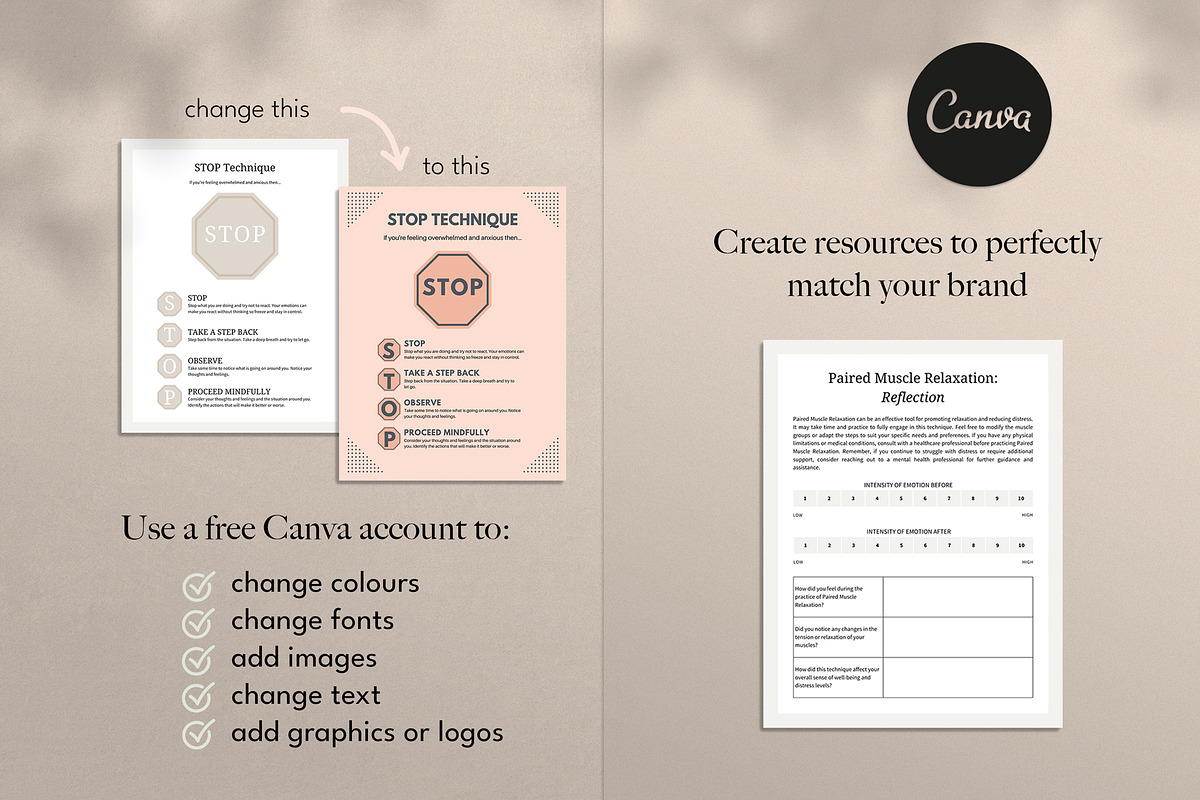DBT Crisis Survival Canva Templates, a Templates & Theme by Miri Campbell (Photo 2 of 9)