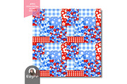 Patriotic Floral Patchwork Seamless, a Pattern Graphic by KisbyArt (Thumbnail 2 of 4)