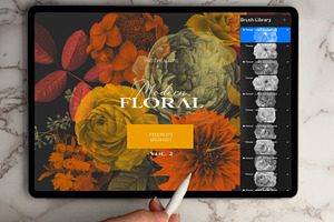 Modern Floral Procreate Brushes V2, a Brush Add-On by Eclectic Anthology
