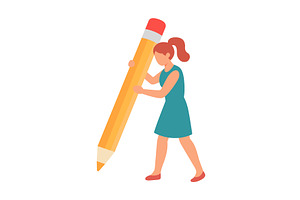 Young woman carrying oversized, a Person Illustration by GraphiShop