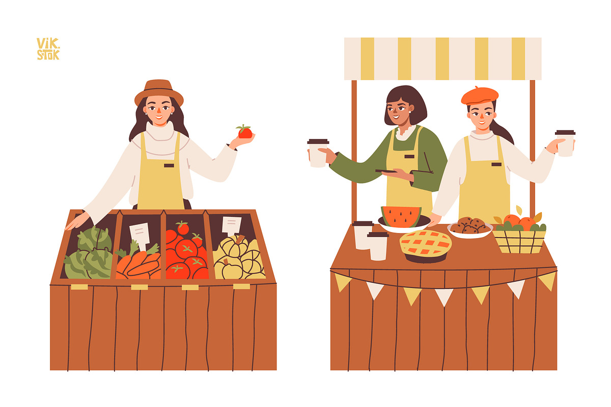 Women shopping | Local farm, a Person Illustration by vik.stock (Photo 2 of 5)