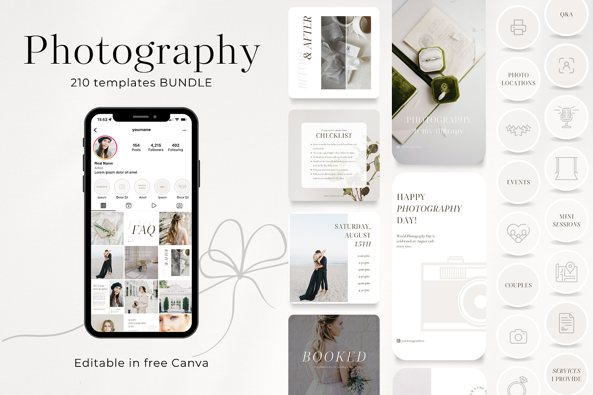 210 Photography Social Media BUNDLE, a Social Media Template by PatternLab. (Photo 1 of 10)