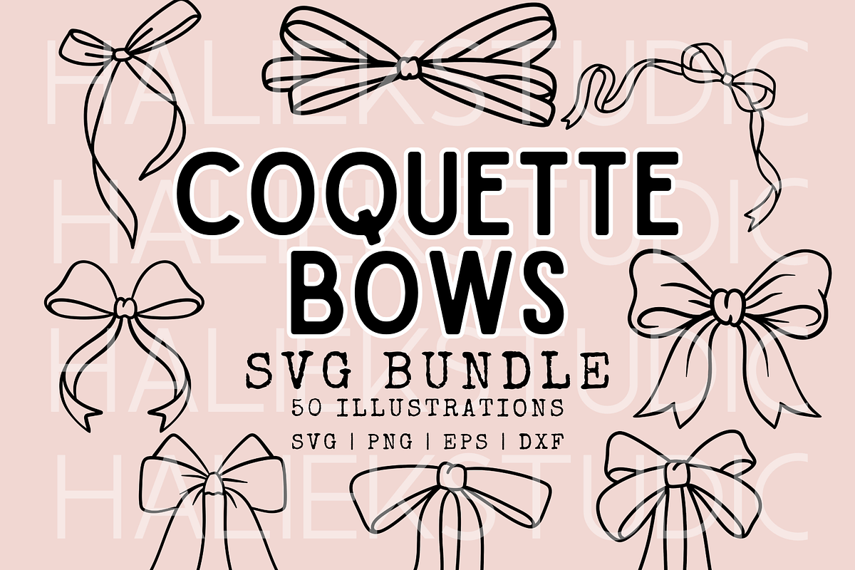 Coquette Bows SVG Illustrations, a Decorative Illustration by HalieKStudio (Photo 1 of 9)