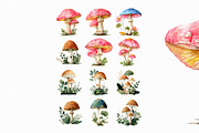 Watercolor Mushrooms clipart, an Illustration by Libby Wishes (Thumbnail 2 of 4)