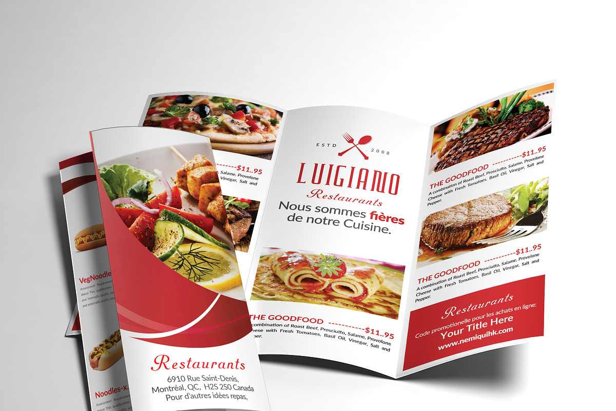 Restaurant Menu Tri-fold Brochure, a Brochure Template by AfzaalGraphics (Photo 1 of 3)